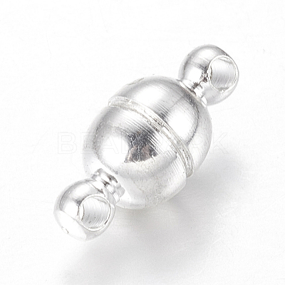 Round Brass Magnetic Clasps with Loops X-KK-D331-S-1