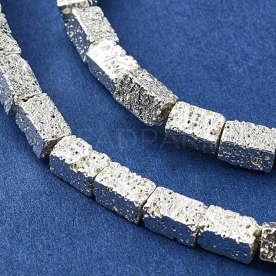Electroplated Natural Lava Rock Beads Strands G-I360-K02-04-1