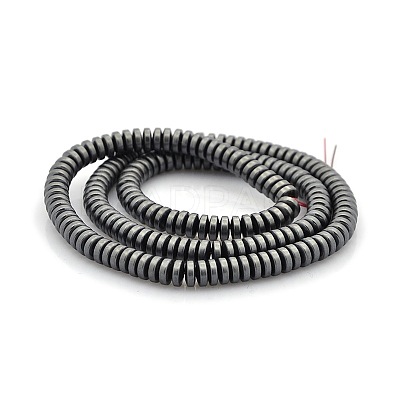 Matte Style Electroplate Non-magnetic Synthetic Hematite Rondelle Beads Strands G-M079-03-1