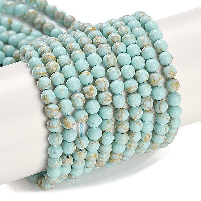 Synthetic Turquoise Beads Strands G-U004-02Q-1