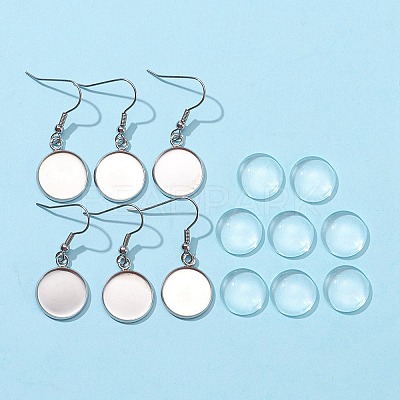 DIY Flat Round Dangle Earrings Making Kit DIY-FS0002-80-1
