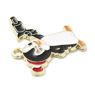 Light Gold Plated Alloy Enamel Pendants ENAM-L041-06D-1