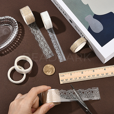1Bag Lace Patterns PET Floral Decorative Tape Set AJEW-SP0002-74E-1