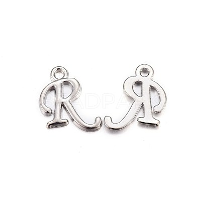 Platinum Plated Alloy Letter Pendants PALLOY-J718-01P-R-1