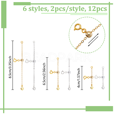 12Pcs Brass End with Chain FIND-NB00004-1