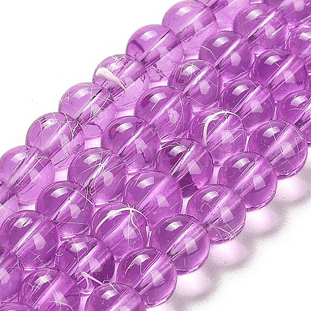 Drawbench Transparent Glass Beads Strands X-GLAD-Q012-8mm-18-1