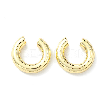 Rack Plating Brass Ring Cuff Earrings for Women EJEW-H135-01G-02-1