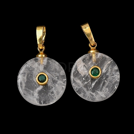 Natural Quartz Crystal Pendants G-P628-03G-10-1