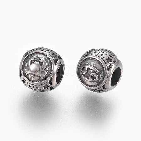 316 Surgical Stainless Steel European Beads STAS-F195-128P-08-1