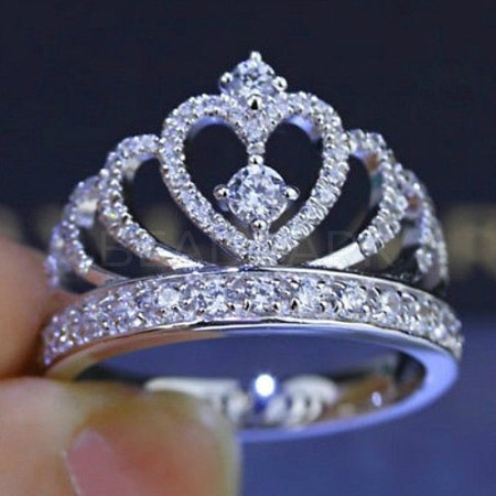 Fashionable Alloy Rhinestone Finger Rings FS-WG5016E-02-1