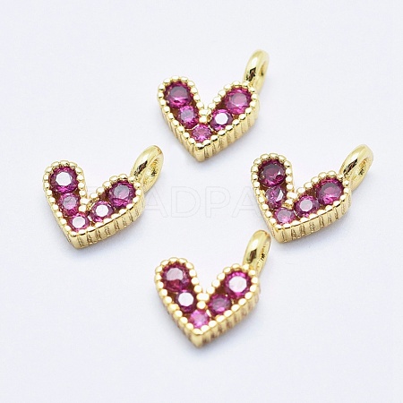Brass Micro Pave Cubic Zirconia Charms ZIRC-J040-08G-NR-1