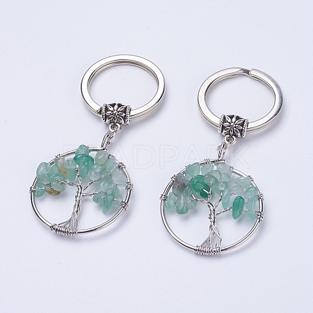 Natural Green Aventurine Keychain KEYC-E023-03D-1