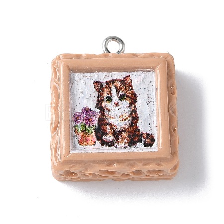 Opaque Resin Pendants RESI-Z033-02P-E-1
