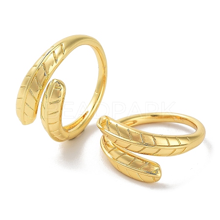 Brass Open Cuff Rings for Women RJEW-E292-21G-1