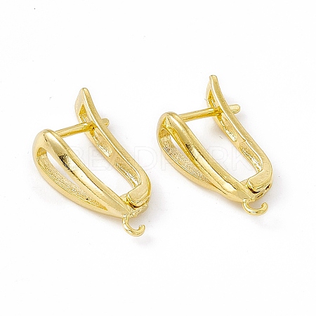 Brass Hoop Earring Findings with Latch Back Closure KK-A172-21G-1