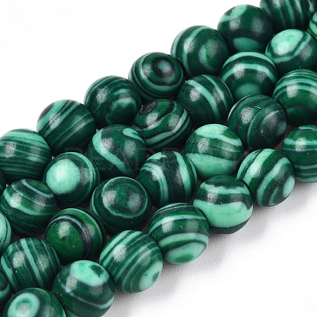 Synthetic Malachite Bead Strands G-Q462-57-6mm-1