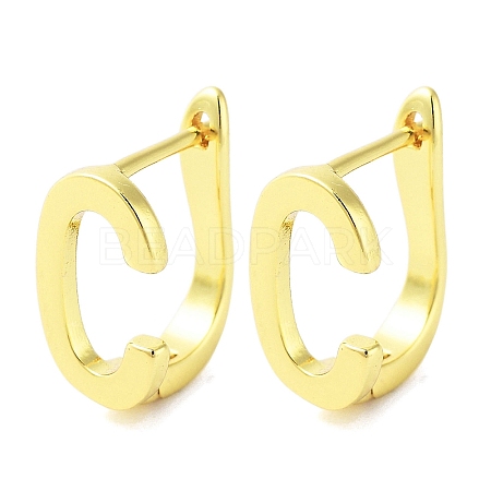 Brass Letter Stud Earrings for Women EJEW-A038-01C-G-1