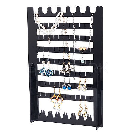 9-Tier Rectangle Acrylic Earring Display Organizer Stands EDIS-WH0029-76-1