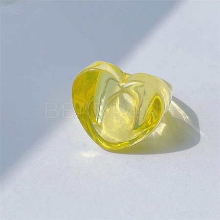 Heart Resin Finger Rings for Women WGCE13C-01-1