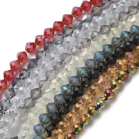 Electroplate Transparent Glass Beads Strands EGLA-I019-M-1