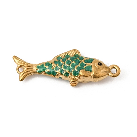 304 Stainless Steel Enamel Fish Connector Charms STAS-B128-54G-04-1