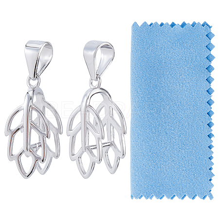 2Pcs 925 Sterling Silver Ice Pick Pinch Bails STER-DC0001-95-1