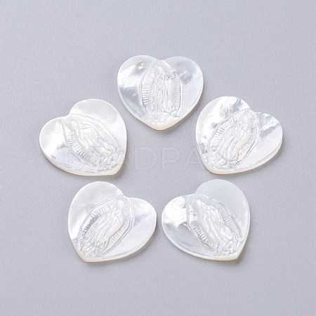 Natural White Shell Mother of Pearl Shell Cabochons SSHEL-L017-010-1