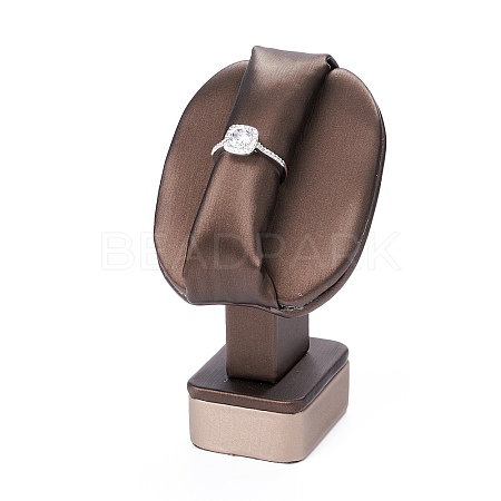 Wooden Clovered with PU Leather Ring Displays RDIS-F003-03B-1