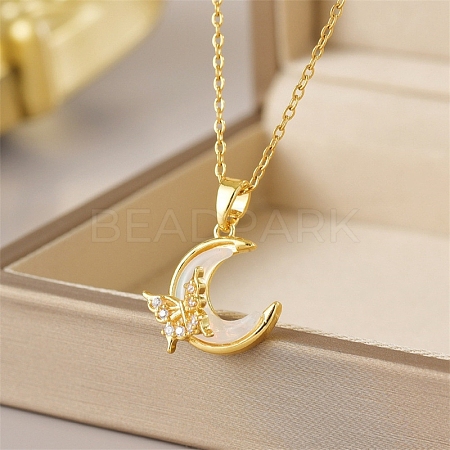 Brass Micro Pave Cubic Zirconia Pendant Necklaces for Women PW-WG31E16-01-1