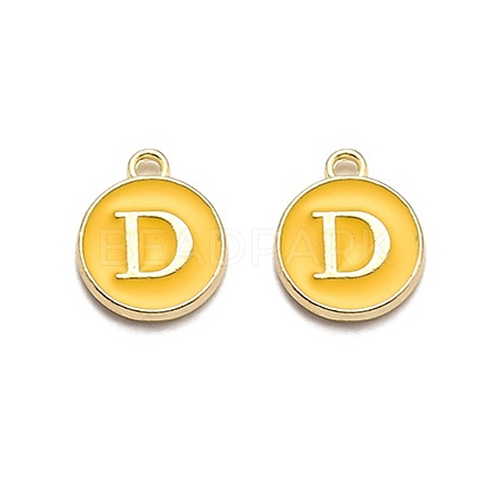 Golden Plated Alloy Enamel Charms ENAM-Q437-13D-1