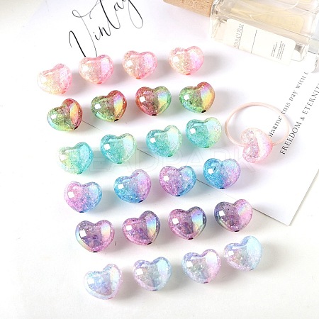 Transparent Crackle Acrylic Beads TACR-F008-04-1