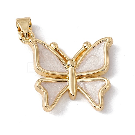 Brass Epoxy Resin Pendants KK-G439-51G-1