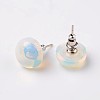 Half Round Dome Opalite Stud Earrings EJEW-L171-10-1