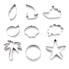 Non-Tarnish Stainless Steel Mixed Beach Series Shaped Cookie Candy Food Cutters Molds DIY-H142-05P-1