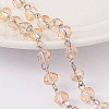Faceted Rondelle Handmade Electroplate Glass Beads Chains X-AJEW-JB00130-05-1