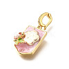Brass Micro Pave Cubic Zirconia & Enamel Pendants KK-R222-16G-03-2