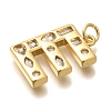 Brass Micro Pave Clear Cubic Zirconia Pendants KK-G521-01G-E-2