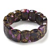 Synthetic Rectangle Gold Clinquant Stone Stretch Bracekets G-P549-01C-2