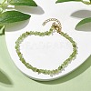 Natural Peridot Anklets AJEW-AN00592-09-2