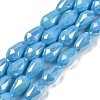 Opaque Solid Color Electroplate Glass Beads Strands EGLA-N013-P10mm-B10-1