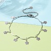 304 Stainless Steel Flower Charm Bracelets BJEW-JB05782-5