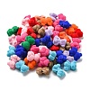 Flocky Acrylic Beads X-OACR-E020-10-1
