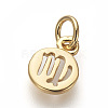 Brass Charms ZIRC-E152-39D-G-RS-1