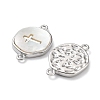 Rack Plating Brass Pave Shell Connector Charms X-KK-Z036-08P-2
