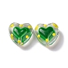 Glass Heart Beads GLAA-D005-01C-2