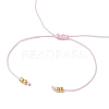 Natural Round Rose Quartz Beads Braided Bead Bracelets for Women BJEW-JB11655-07-4