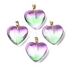 Two Tone Spray Painted Glass Pendants X-GLAA-N035-016-C01-1