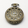 Vintage Flat Round Zinc Alloy Quartz Watch Heads for Pocket Watch Pendant Necklace Making WACH-R005-M01-2