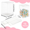 BENECREAT 15Pcs Rectangle Transparent Plastic PVC Box Gift Packaging CON-BC0007-10-2