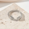 304 Stainless Steel Cuff Open Rings for Women RJEW-L341-05B-P-2